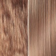 Brown hair before and after treatment, straightening